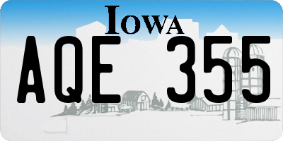 IA license plate AQE355