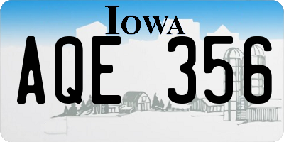 IA license plate AQE356