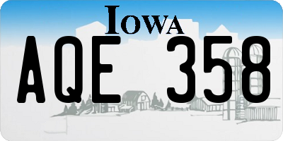 IA license plate AQE358