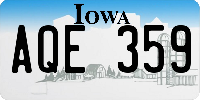 IA license plate AQE359