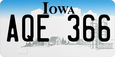 IA license plate AQE366