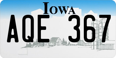 IA license plate AQE367