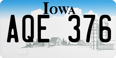 IA license plate AQE376