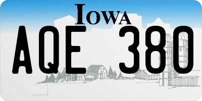 IA license plate AQE380