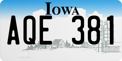 IA license plate AQE381