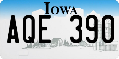 IA license plate AQE390