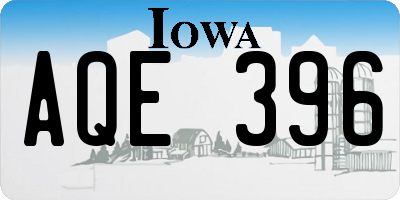 IA license plate AQE396