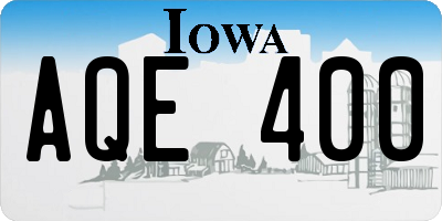 IA license plate AQE400