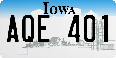 IA license plate AQE401