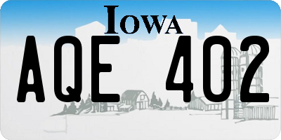 IA license plate AQE402
