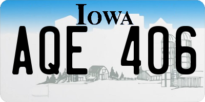 IA license plate AQE406