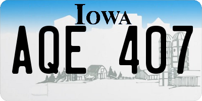 IA license plate AQE407