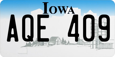 IA license plate AQE409