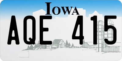 IA license plate AQE415