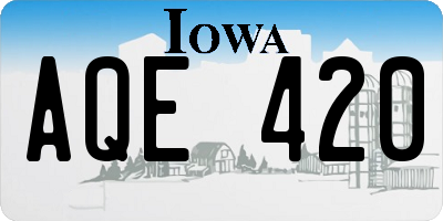 IA license plate AQE420