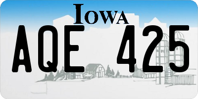 IA license plate AQE425