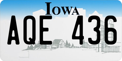 IA license plate AQE436