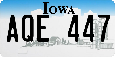 IA license plate AQE447
