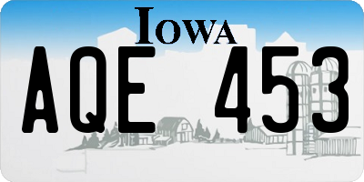 IA license plate AQE453