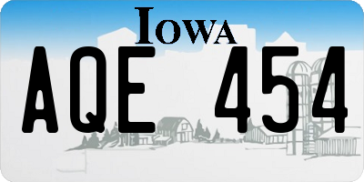 IA license plate AQE454
