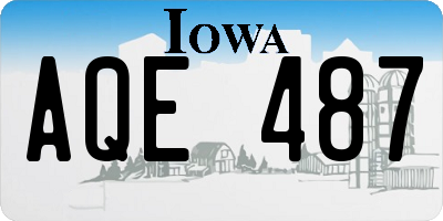 IA license plate AQE487