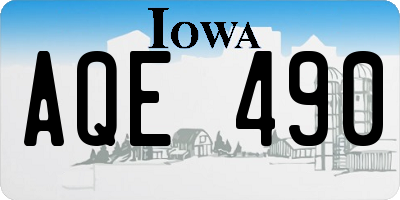 IA license plate AQE490