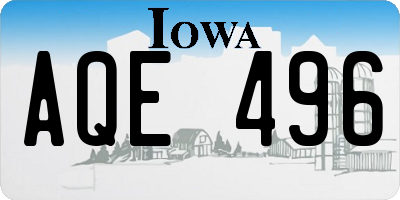 IA license plate AQE496