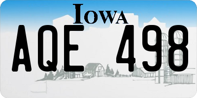 IA license plate AQE498