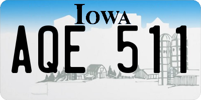 IA license plate AQE511