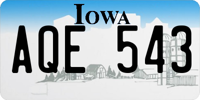 IA license plate AQE543
