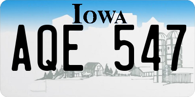 IA license plate AQE547