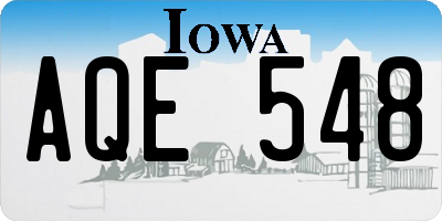 IA license plate AQE548