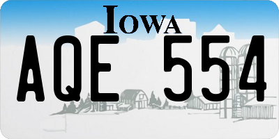 IA license plate AQE554