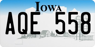IA license plate AQE558