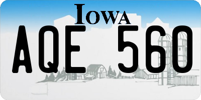 IA license plate AQE560