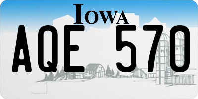IA license plate AQE570