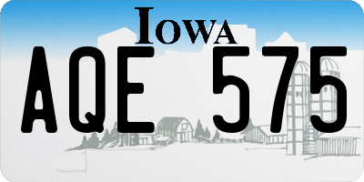 IA license plate AQE575
