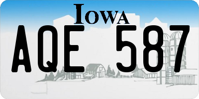 IA license plate AQE587