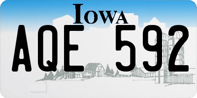 IA license plate AQE592