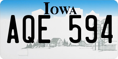 IA license plate AQE594
