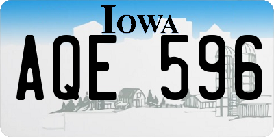 IA license plate AQE596