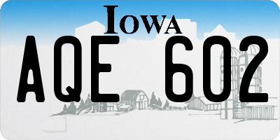 IA license plate AQE602