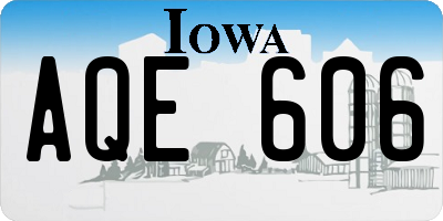 IA license plate AQE606