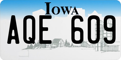IA license plate AQE609