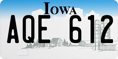 IA license plate AQE612