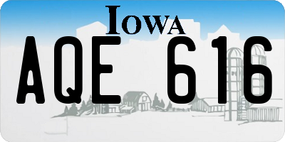 IA license plate AQE616