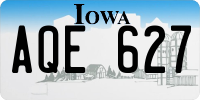 IA license plate AQE627