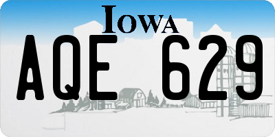 IA license plate AQE629