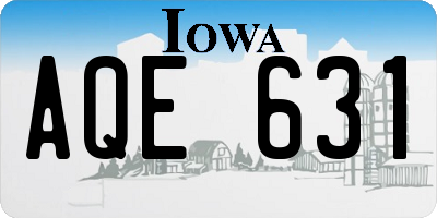 IA license plate AQE631