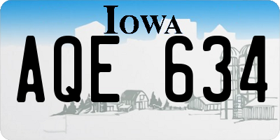 IA license plate AQE634
